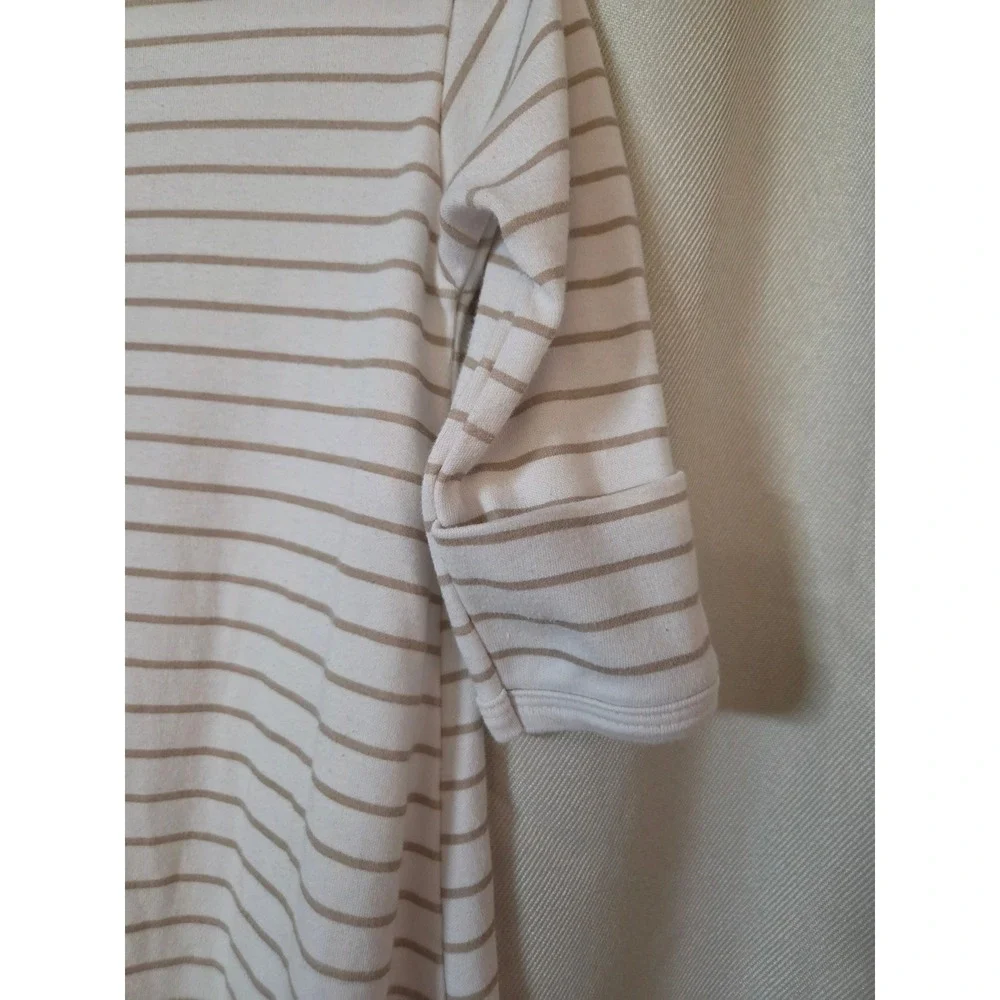 Hudson Baby Tan White Striped LS Cotton Sleep Sack Wearable Blanket 3-9M
